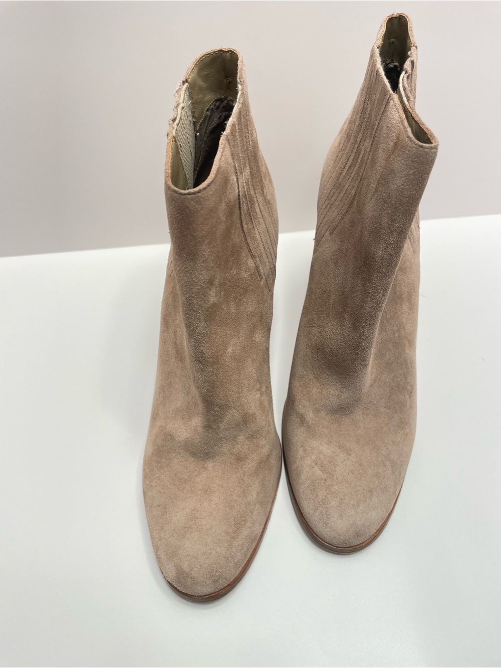 Joie Taupe Suede Ankle Booties - Sleek Chelsea Style